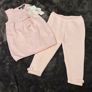 NWT Lili Gaudrette Light Pink Knit Set 12M